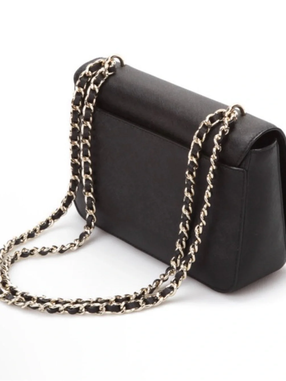 Tory Burch Black Leather Chain-Detail Crossbody